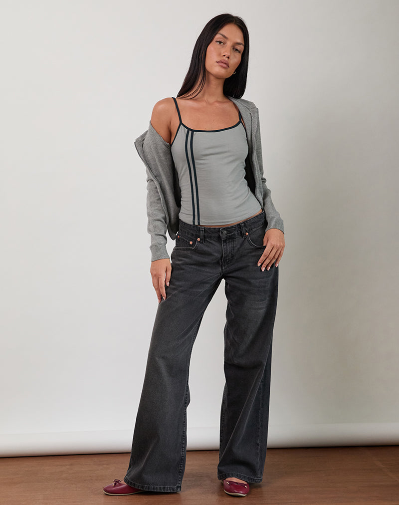 Afbeelding van Nilaso Vest Top in Grijs met Tapshoe Binding
