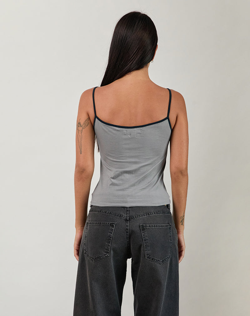 Afbeelding van Nilaso Vest Top in Grijs met Tapshoe Binding