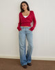 Afbeelding van Nilza Wrap Top in Knit Red