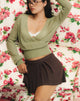Afbeelding van Nilza Wrap Top in gebreid saliegroen