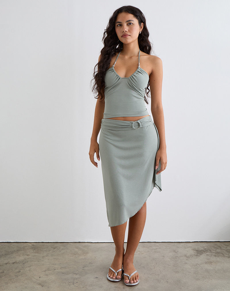 Afbeelding van Nina Kralen Halter Top in Londen Mist