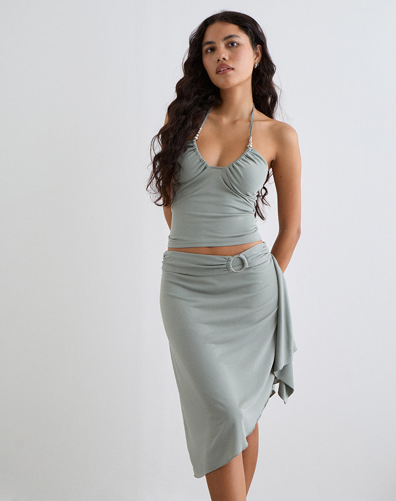 Afbeelding van Esmeray Midi Ring Rok in Londen Mist