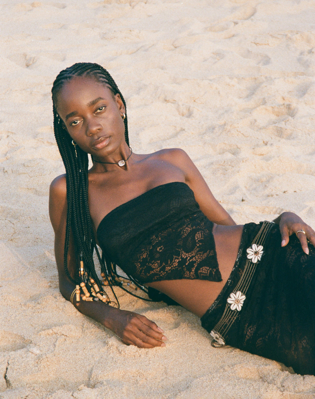 Nirva Bandana Top in Jet Black Kant