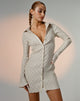 Afbeelding van Nitara Button Up Mini Dress in Crinkle Beige
