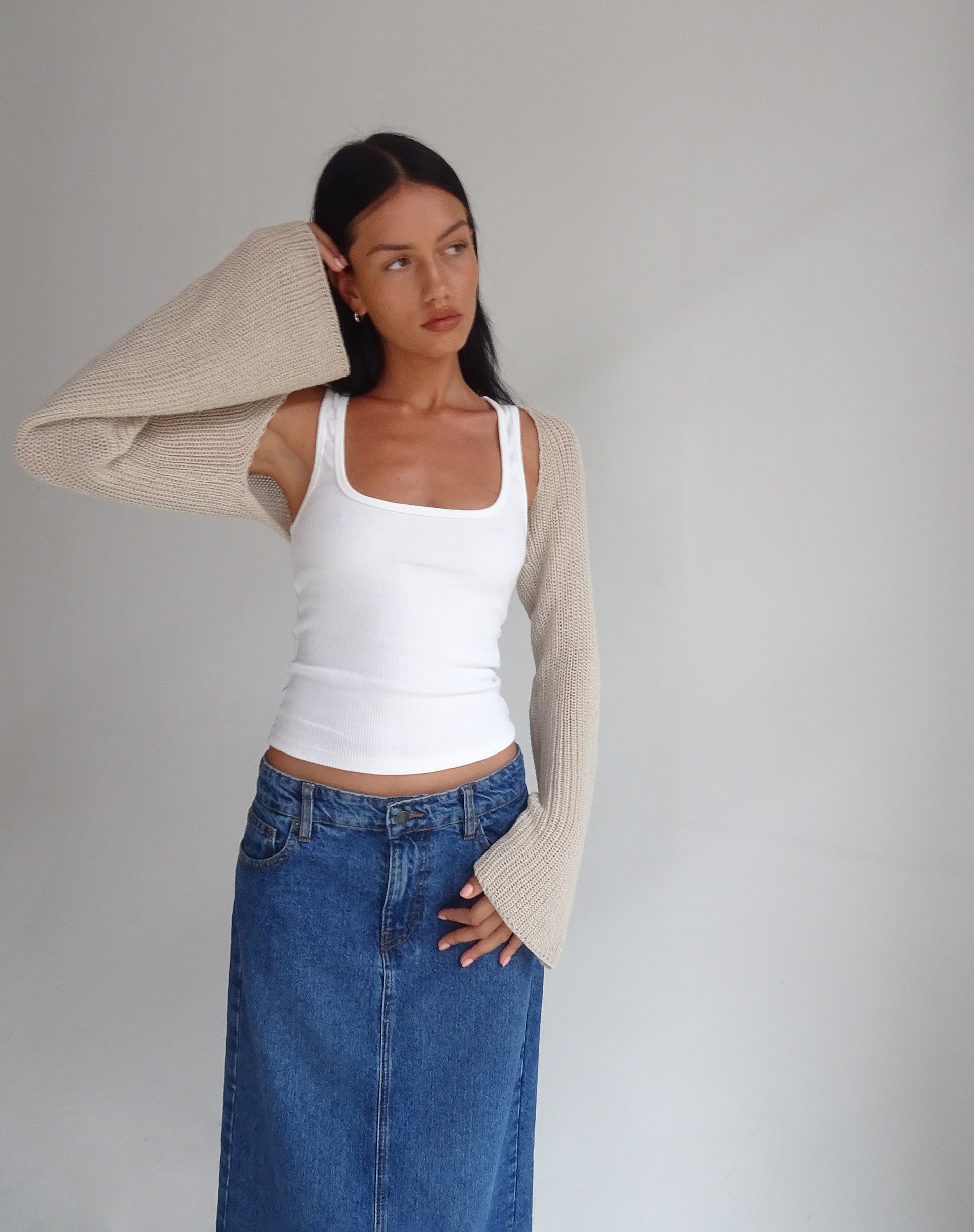 Afbeelding van Nobila Shrug Top in Naturel