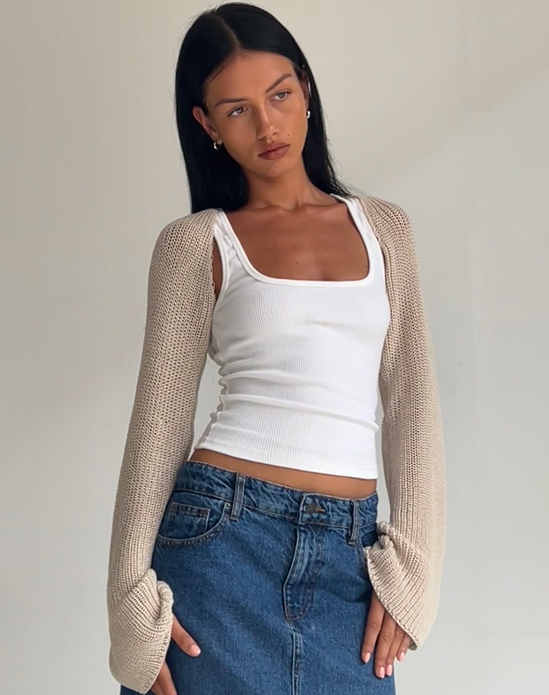 Afbeelding van Nobila Shrug Top in Naturel