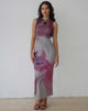 Afbeelding van Fayola Maxi Dress met print in roze Anatomy of Nature