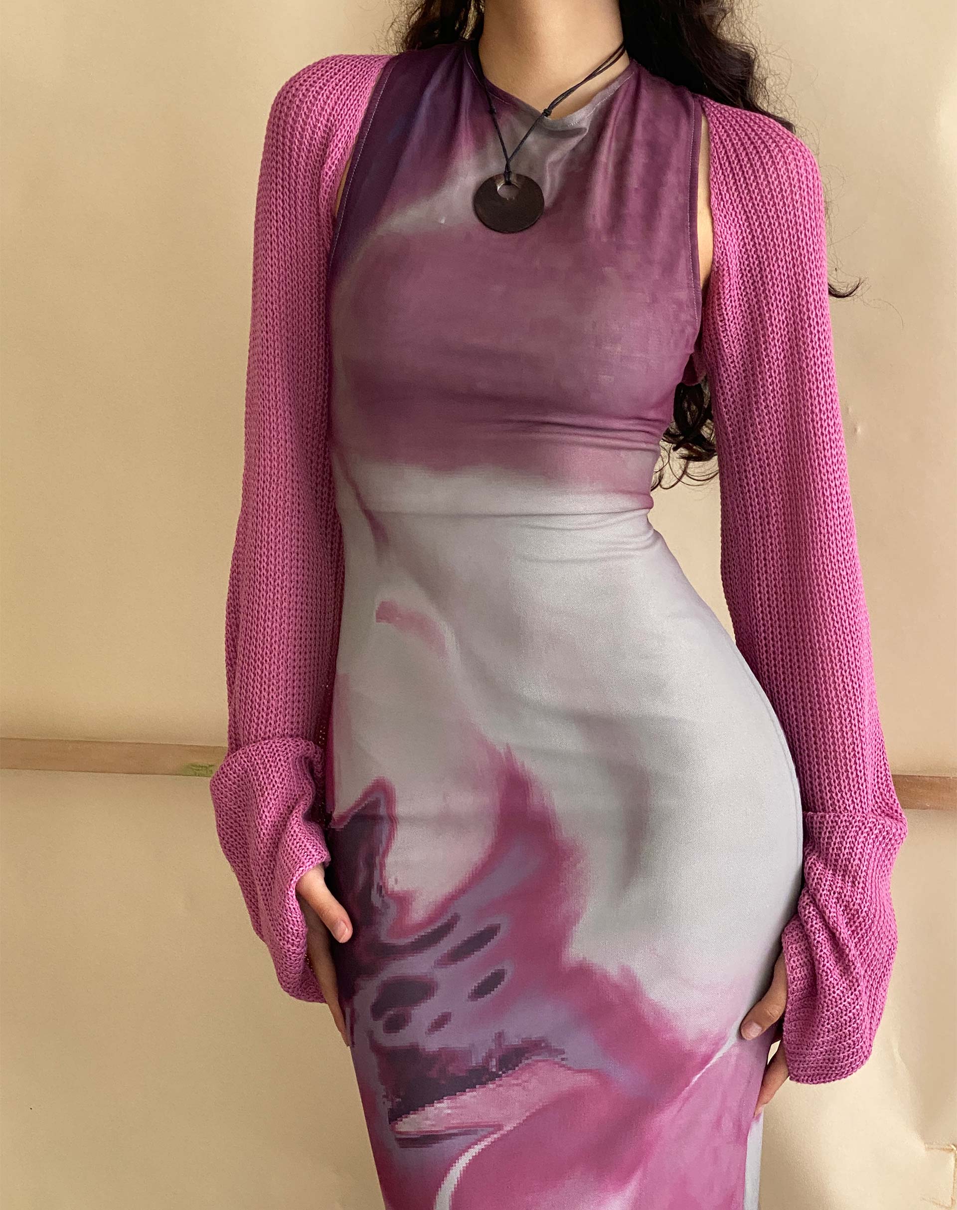 Afbeelding van Fayola Maxi Dress met print in roze Anatomy of Nature