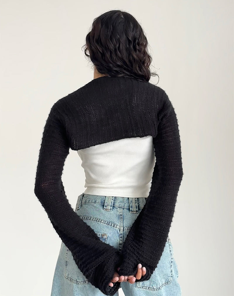 Afbeelding van Nobila Shrug Top in Zwart