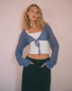 Afbeelding van Nocta Long Sleeve Crop Top in Weave Knit Blue Shadow