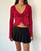 Afbeelding van Noemi vest in Red Grunge Floral Flock