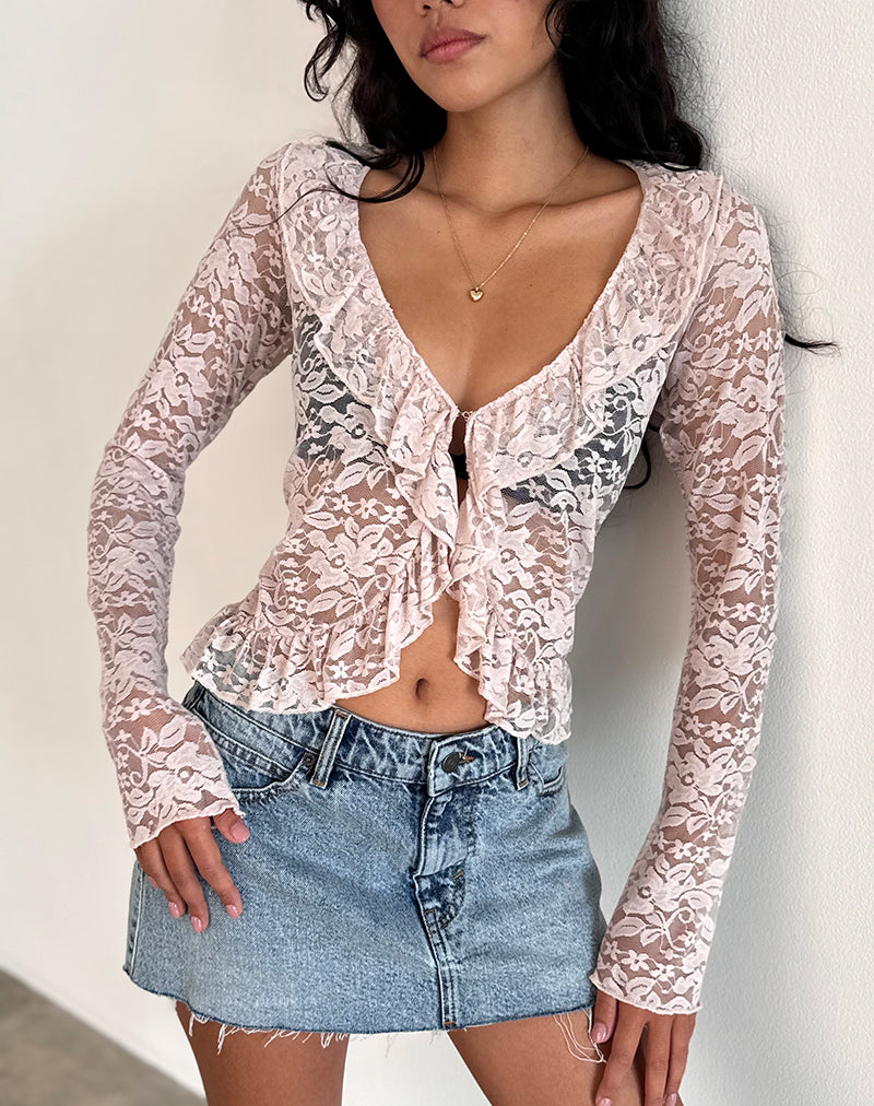 Noemi vest in kant Lotus roze
