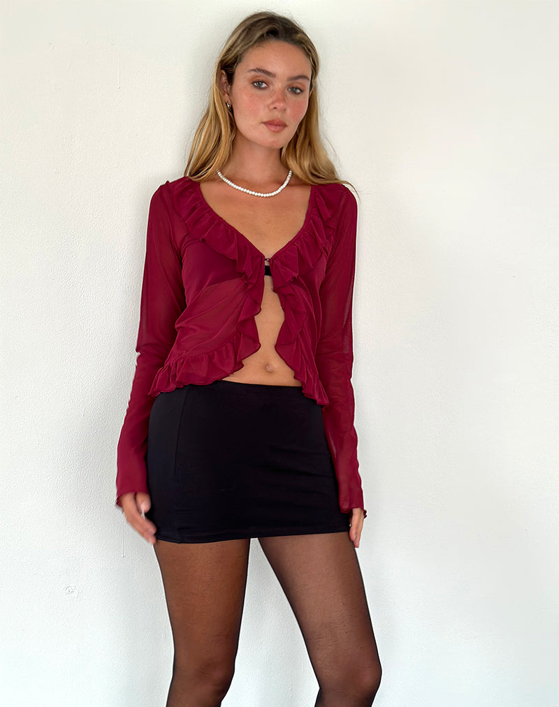 Afbeelding van Noemi Cardi in Mesh Bourgondië