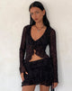 Afbeelding van Noemi vest in Mesh Vine Flower Zwart