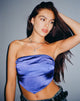 Afbeelding van Nolda Bandeau Crop Top in Satijn Spectrum Blauw