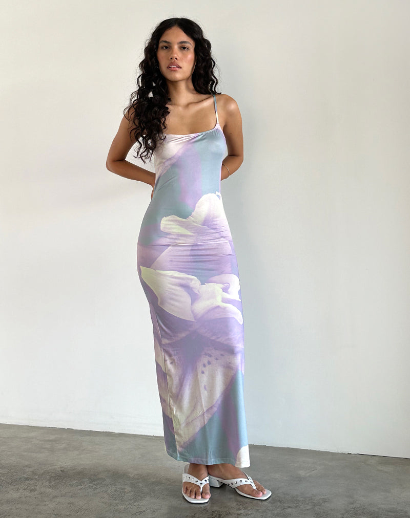 Afbeelding van Norila Cami Maxi Dress in Slinky Orchid Petals Lila