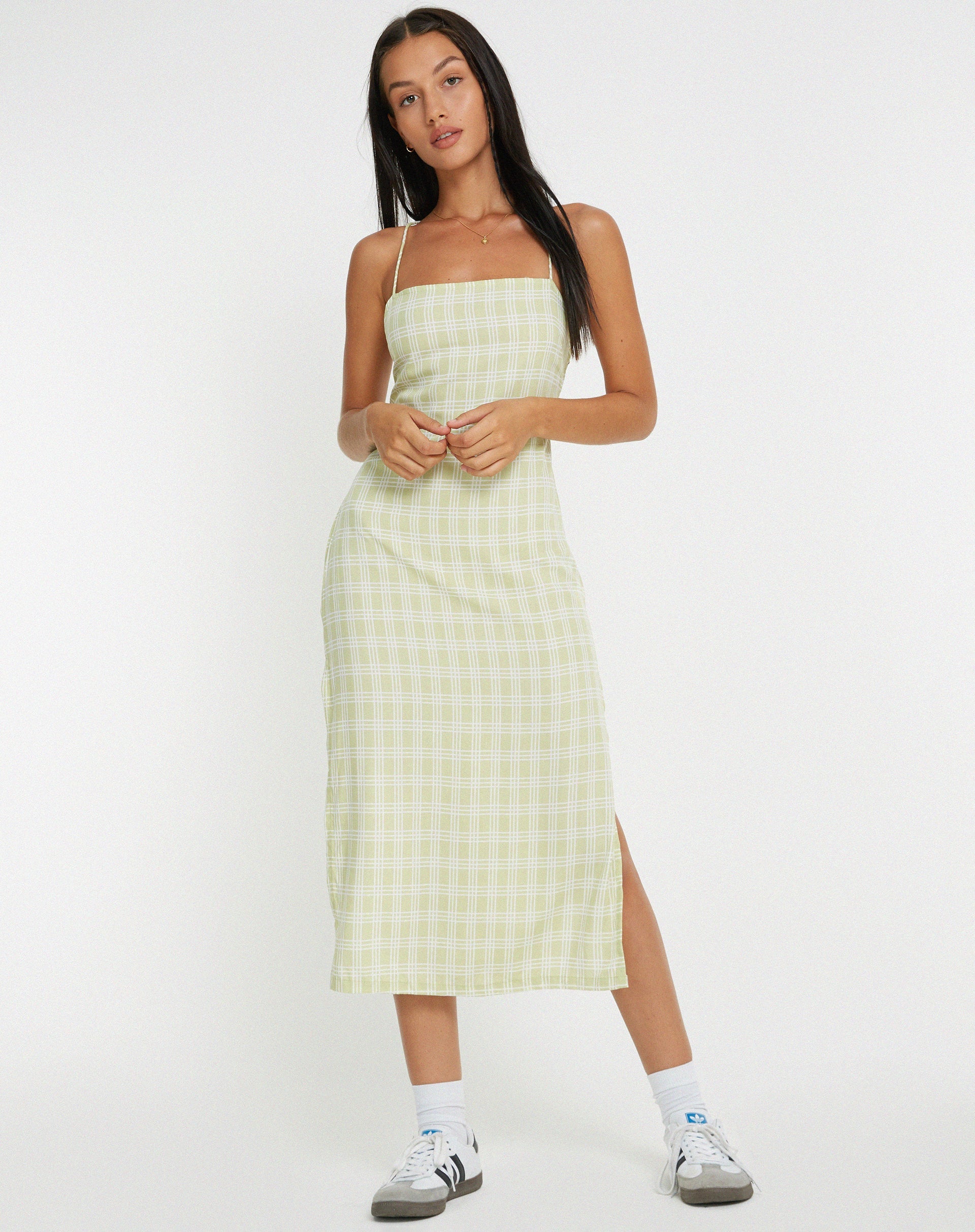 Afbeelding van Nosita Midi Dress in Sage Check