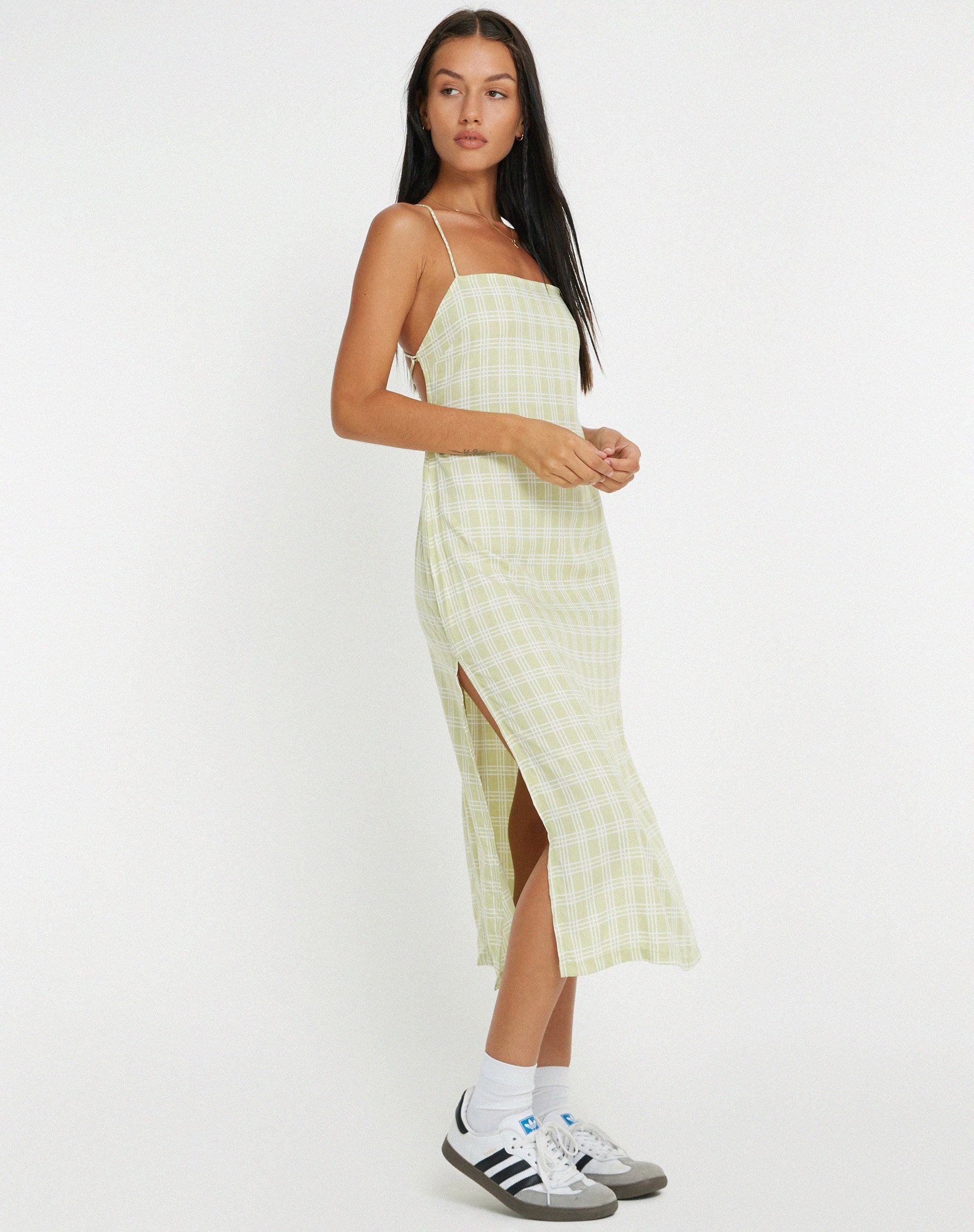 Afbeelding van Nosita Midi Dress in Sage Check
