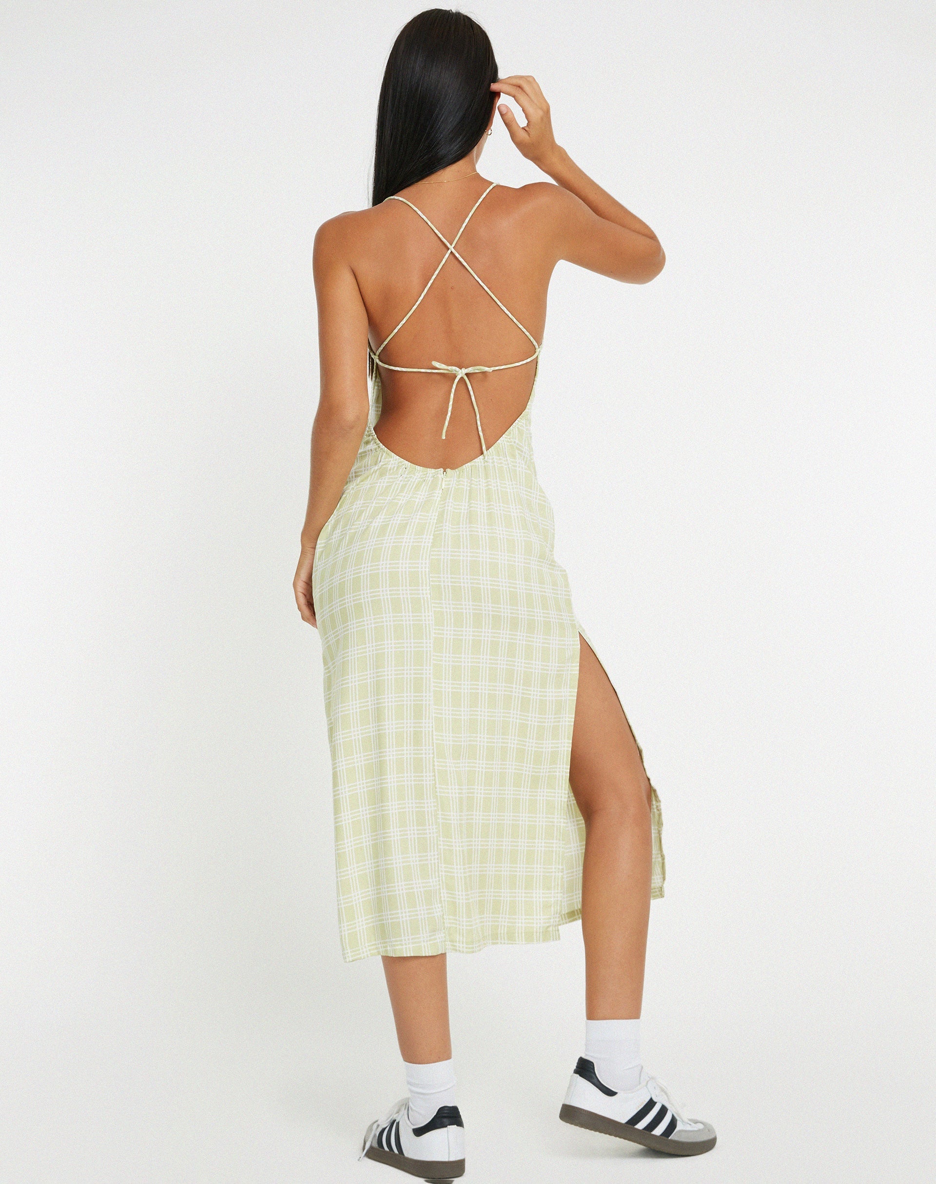 Afbeelding van Nosita Midi Dress in Sage Check