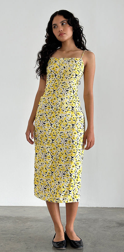 Afbeelding van Nosita Midi Dress in Sunflower Pop Yellow
