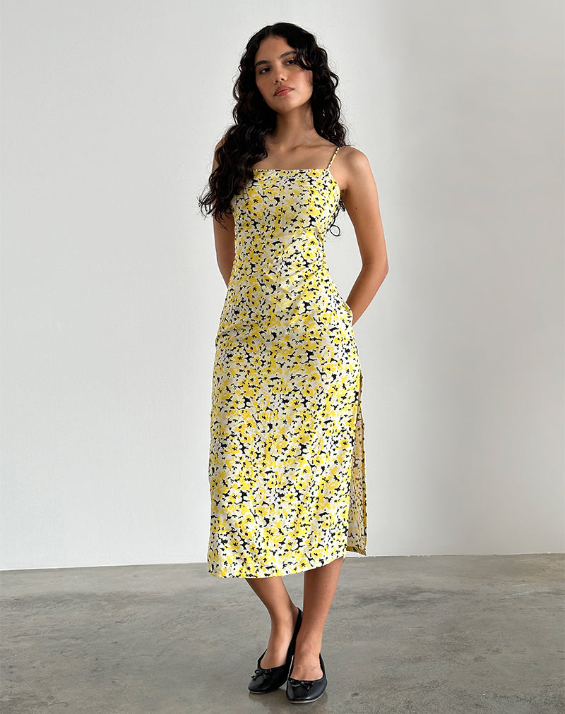 Afbeelding van Nosita Midi Dress in Sunflower Pop Yellow