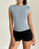Afbeelding van Nova Top in Jersey Blauw met Zwarte Streep