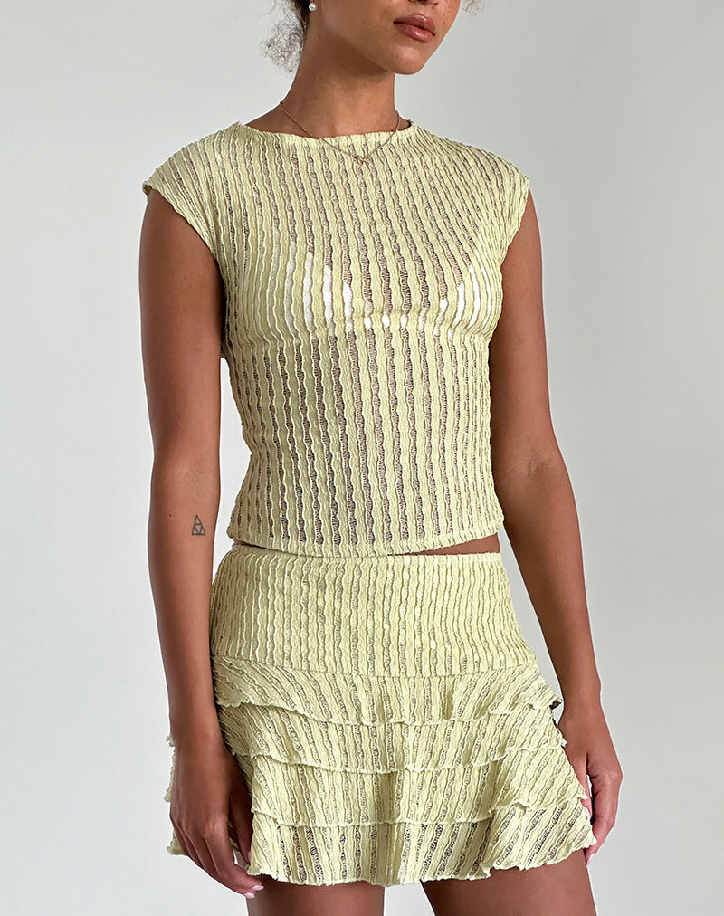 Afbeelding van Carlota Mini Rok in Crinkle Sage