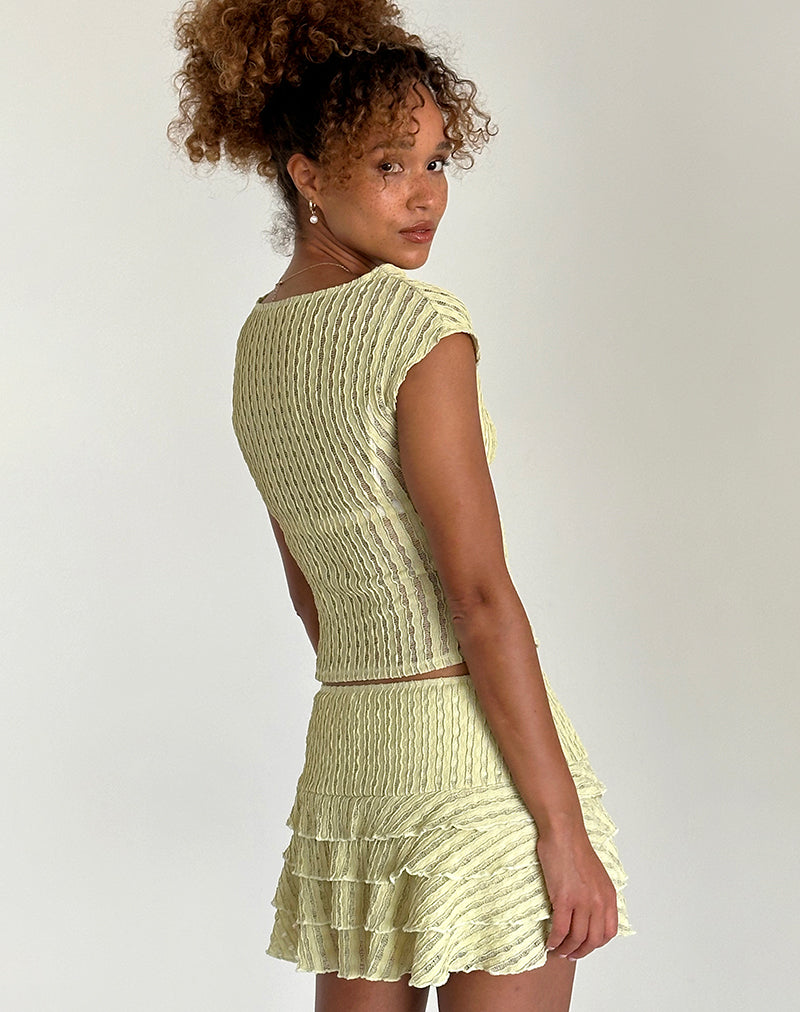 Afbeelding van Carlota Mini Rok in Crinkle Sage