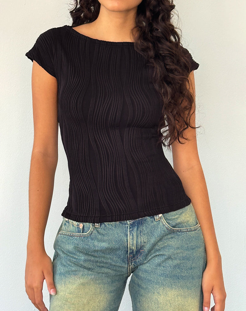 Afbeelding van Nova Top in Crinkle Black