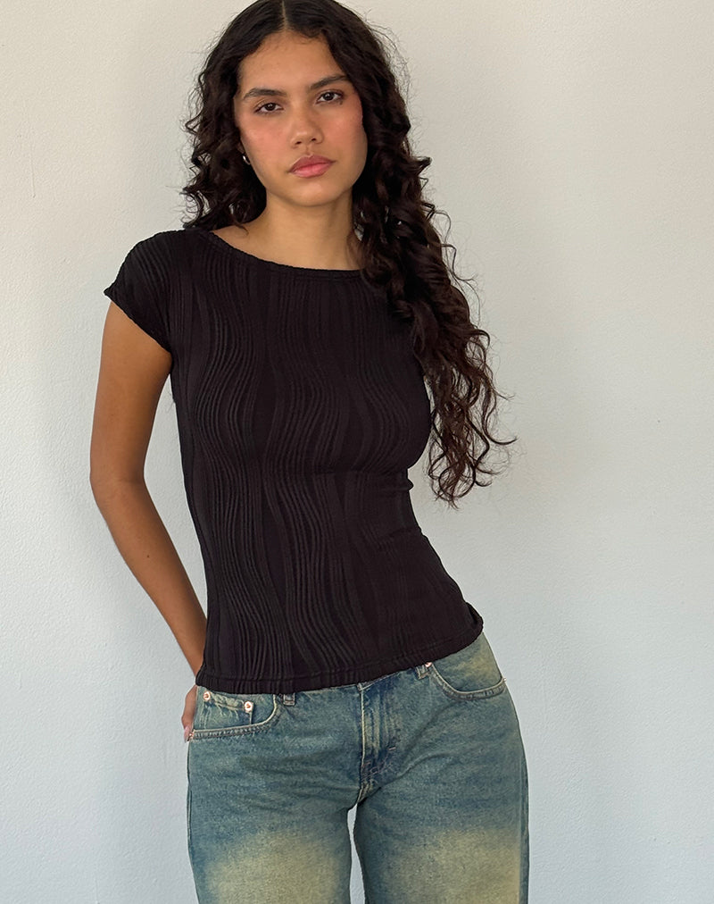 Afbeelding van Nova Top in Crinkle Black
