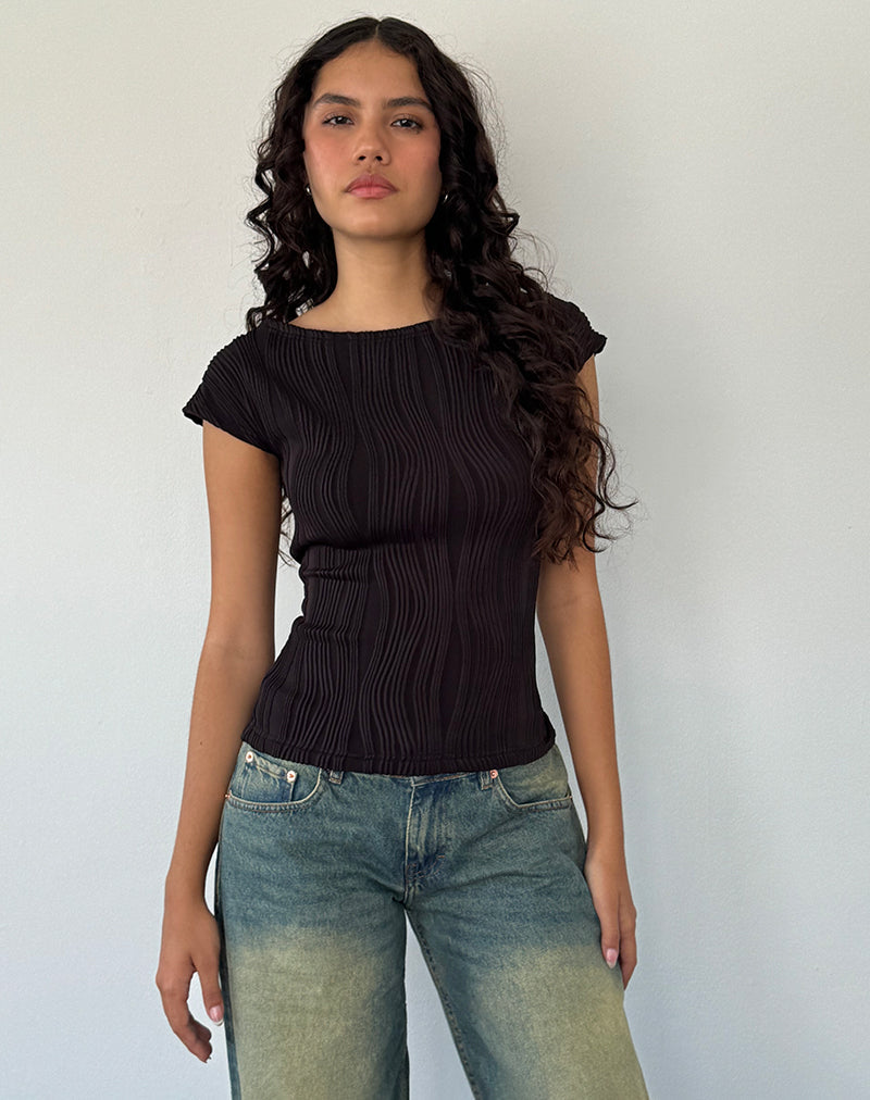 Afbeelding van Nova Top in Crinkle Black