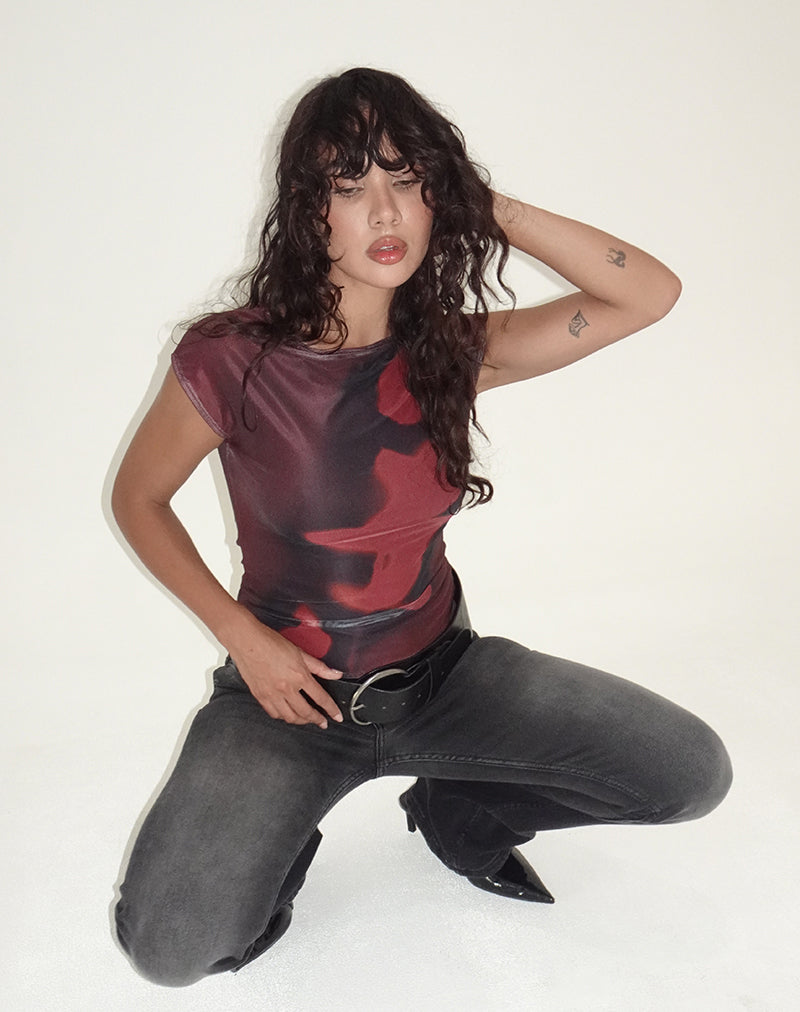 Nova Top in Digi Bloem Rood