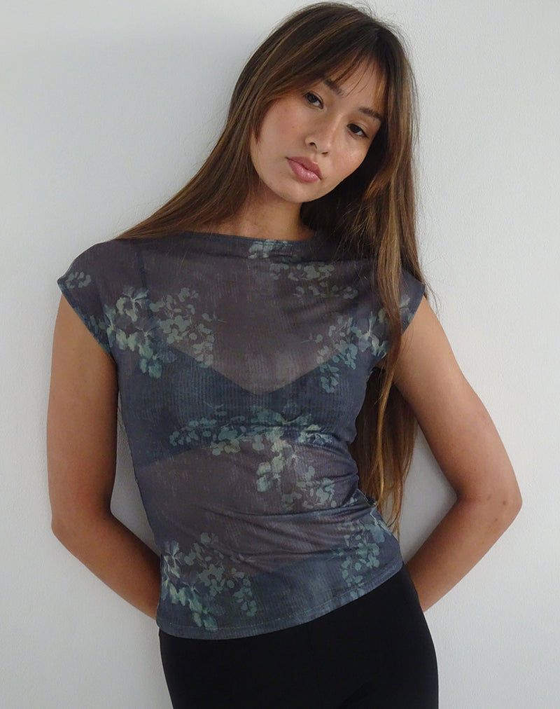 beeld van Nova Mesh Top in Faded Botanical Green