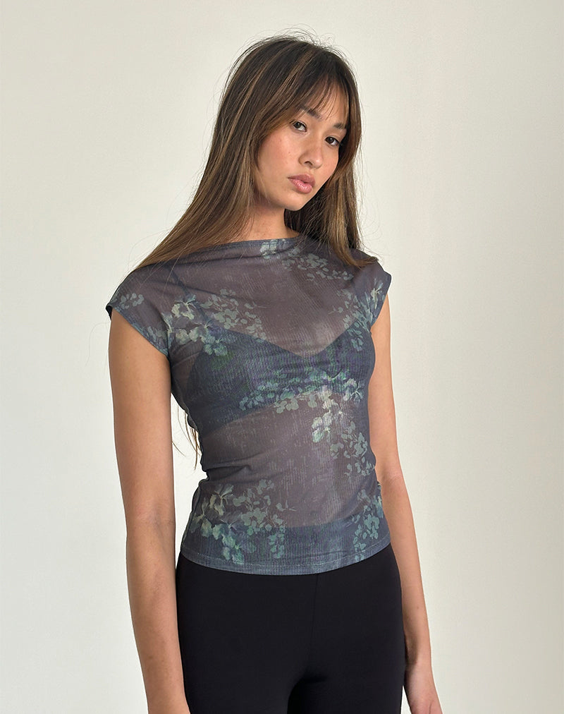 beeld van Nova Mesh Top in Faded Botanical Green