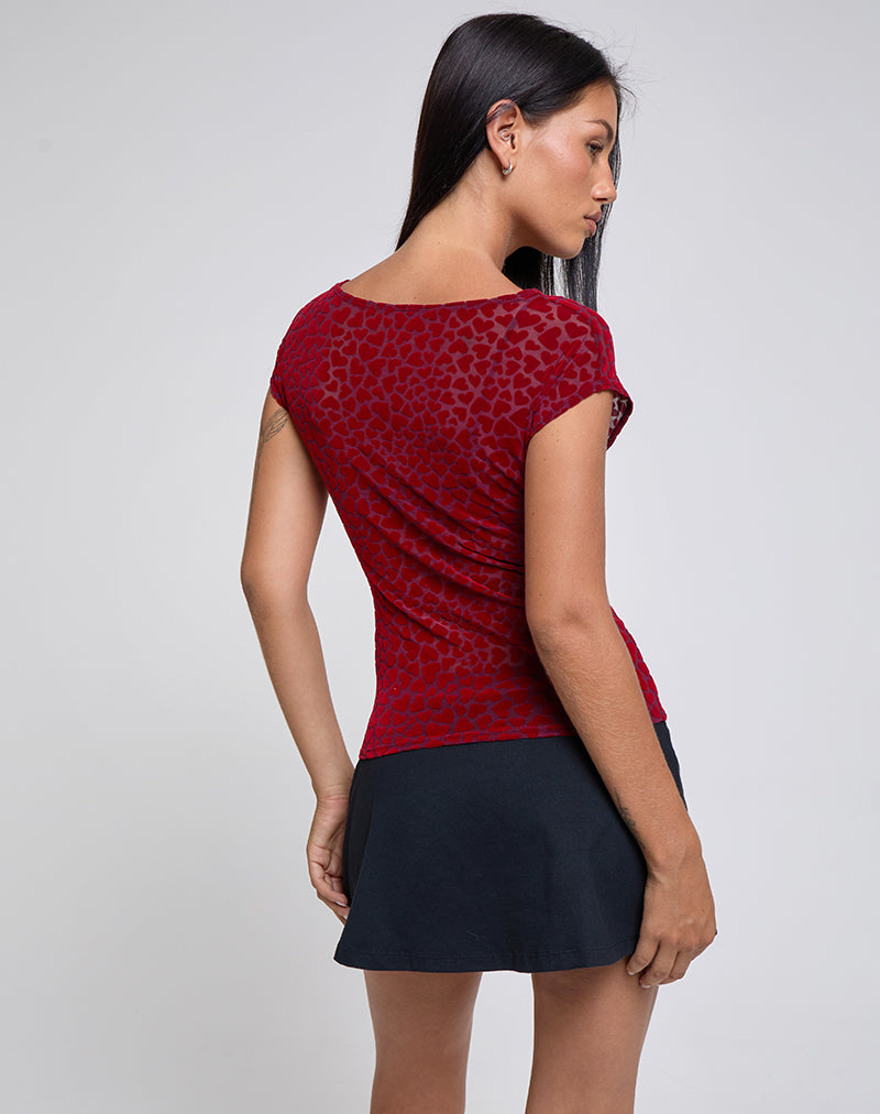 Afbeelding van Nova Top in Heart Flock Maroon