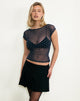 Afbeelding van Nova Top in Heart Flock Navy en Geel