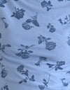 Inky blauw gebloemd gaas