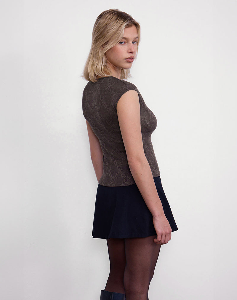 Afbeelding van Nova Top in jacquard breisel bruin