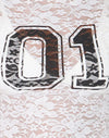 Ivoor kant met 01 grote print