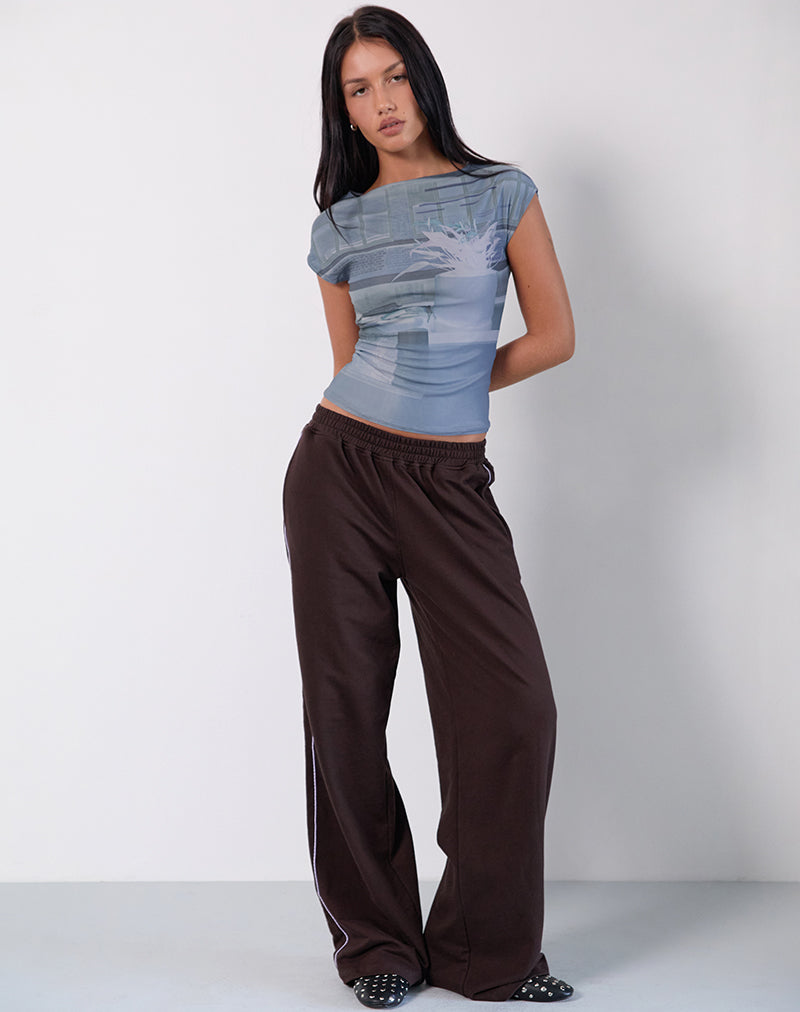 Nova Top in Parlourprint Blauw