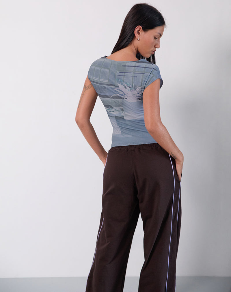 Afbeelding van Nova Top in Parlourprint Blauw