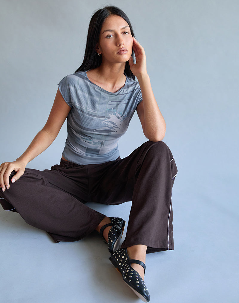 Afbeelding van Nova Top in Parlourprint Blauw