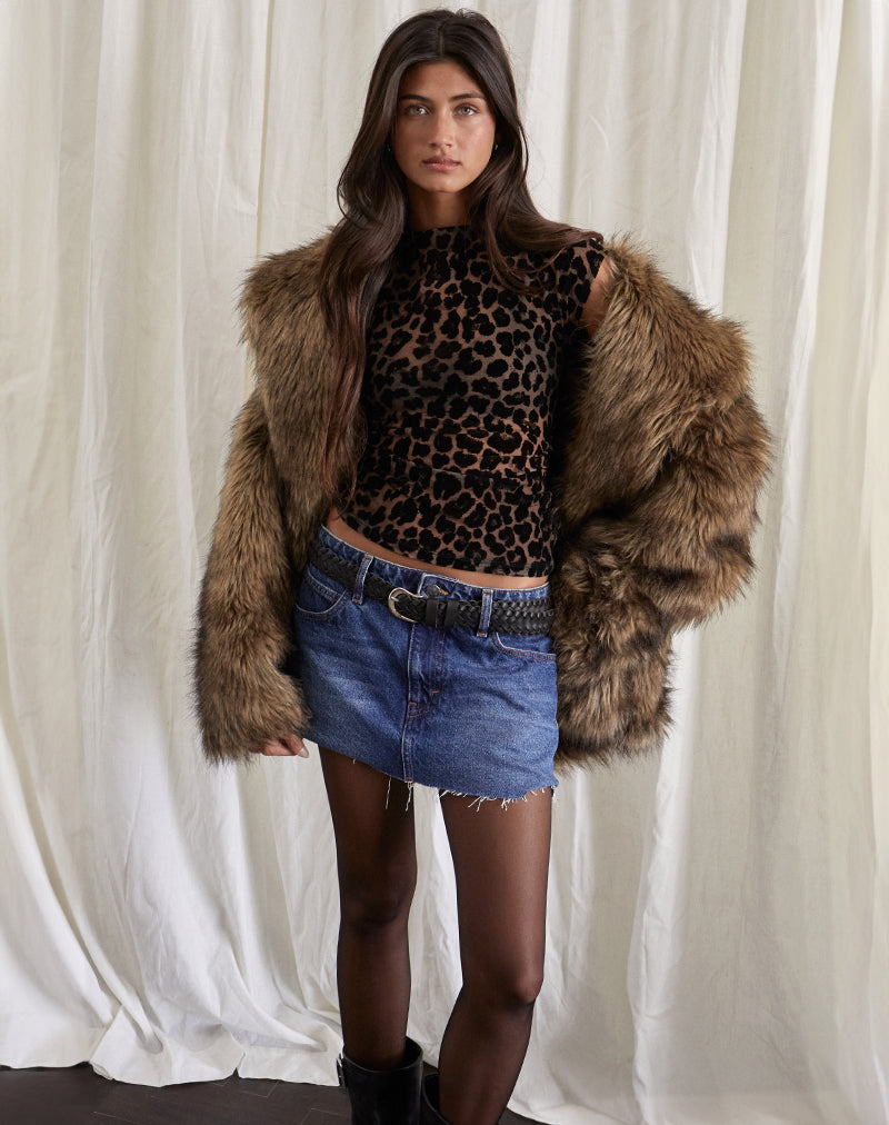 Afbeelding van Nova Top in Flock Mesh Rar Leopard