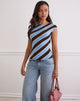 Afbeelding van Nova Top in Retro Streep Blauw