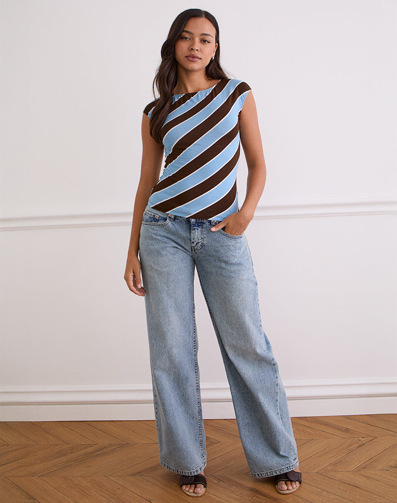 Afbeelding van Nova Top in Retro Streep Blauw