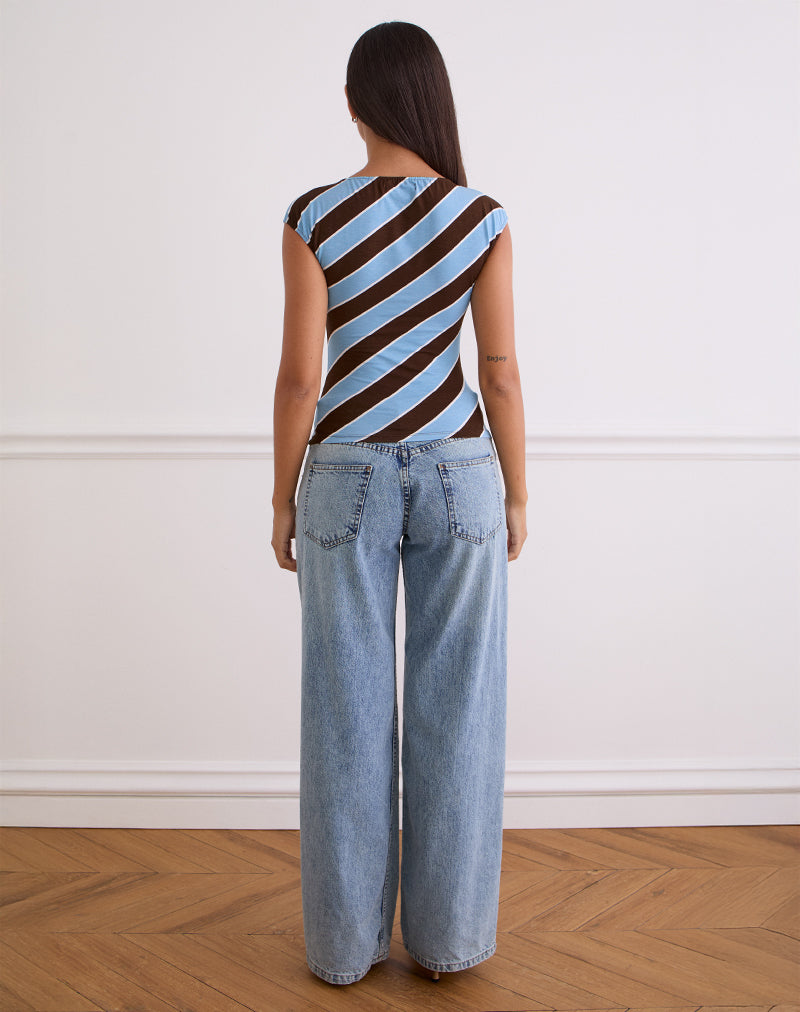 Afbeelding van Nova Top in Retro Streep Blauw
