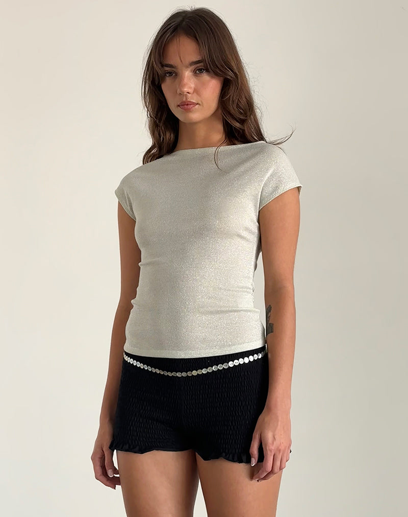Afbeelding van Nova Top in Shimmer Rib Ivoor