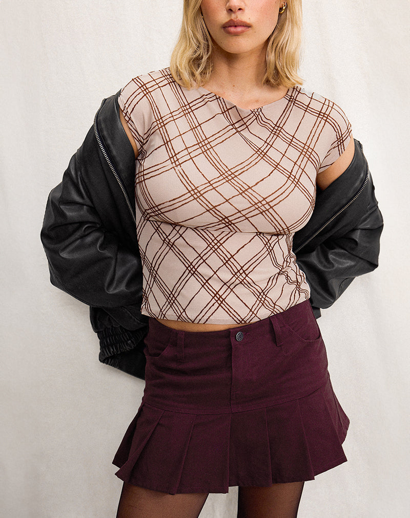 Afbeelding van Nova Top in Nude Sketchy Stripe