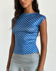 Afbeelding van Nova Slinky Top in Blauw Diagonaal Streepje