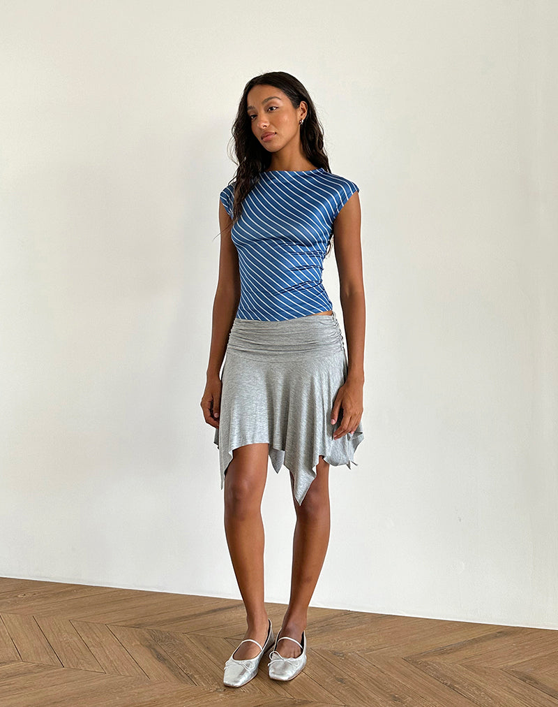 Afbeelding van Nova Slinky Top in Blauw Diagonaal Streepje